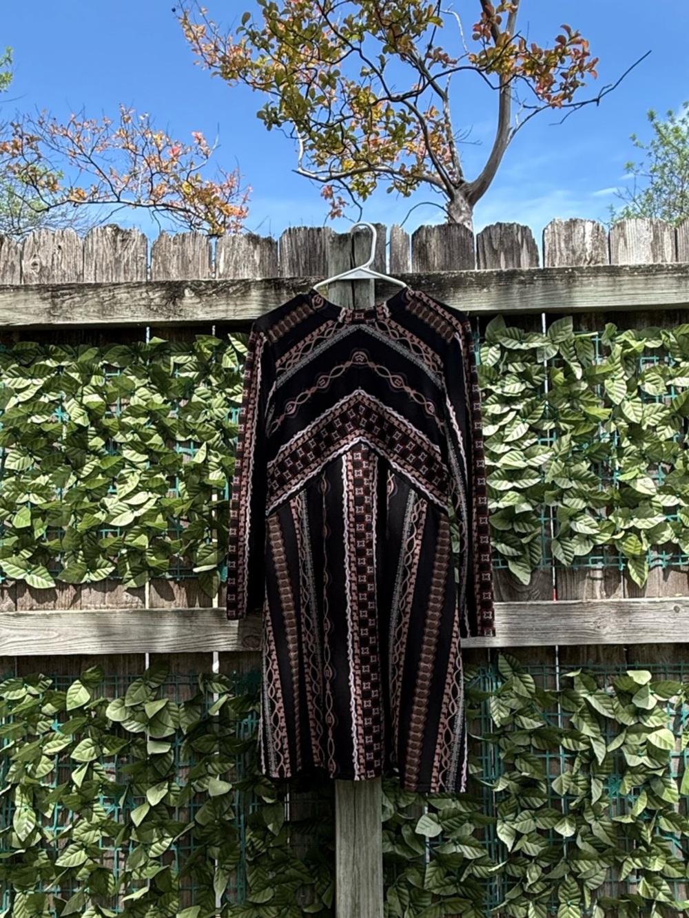 Free People Black Dress with Brown Accents